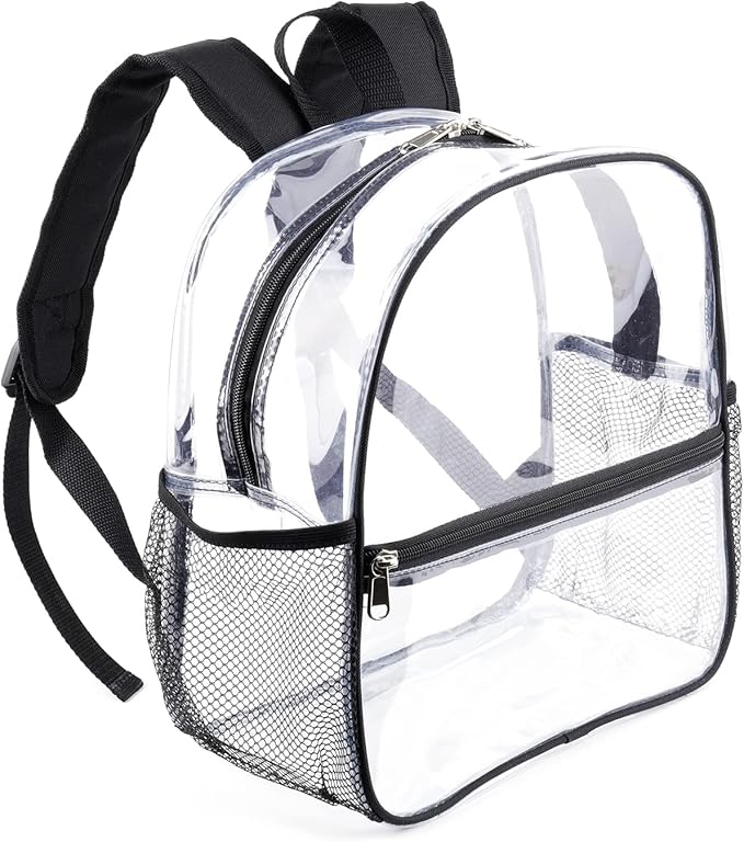 Clear Stadium Backpack 12x6x12 for Women Black