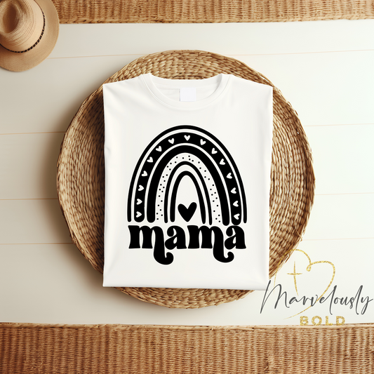 Heart Rainbow Mama DTF Print