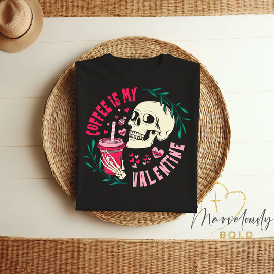 Skeleton Coffee is My Valentine DTF Print