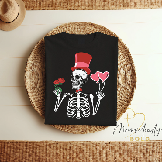 Valentine’s Party Skeleton DTF Print