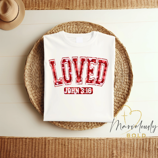 Loved John 3:16 (Heart Print)