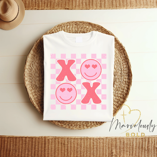 Checkered XOXO (Pink) DTF Print