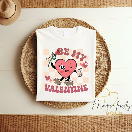 Be My Valentine (Checkered/Retro) DTF Print