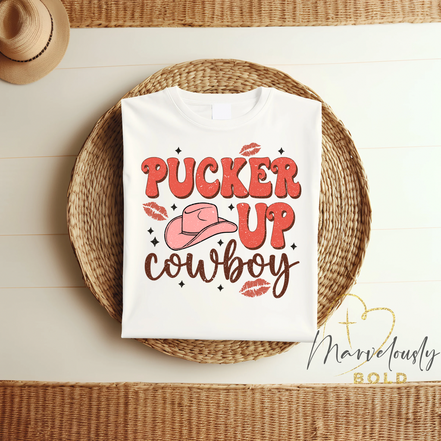 Pucker Up Cowboy DTF Print