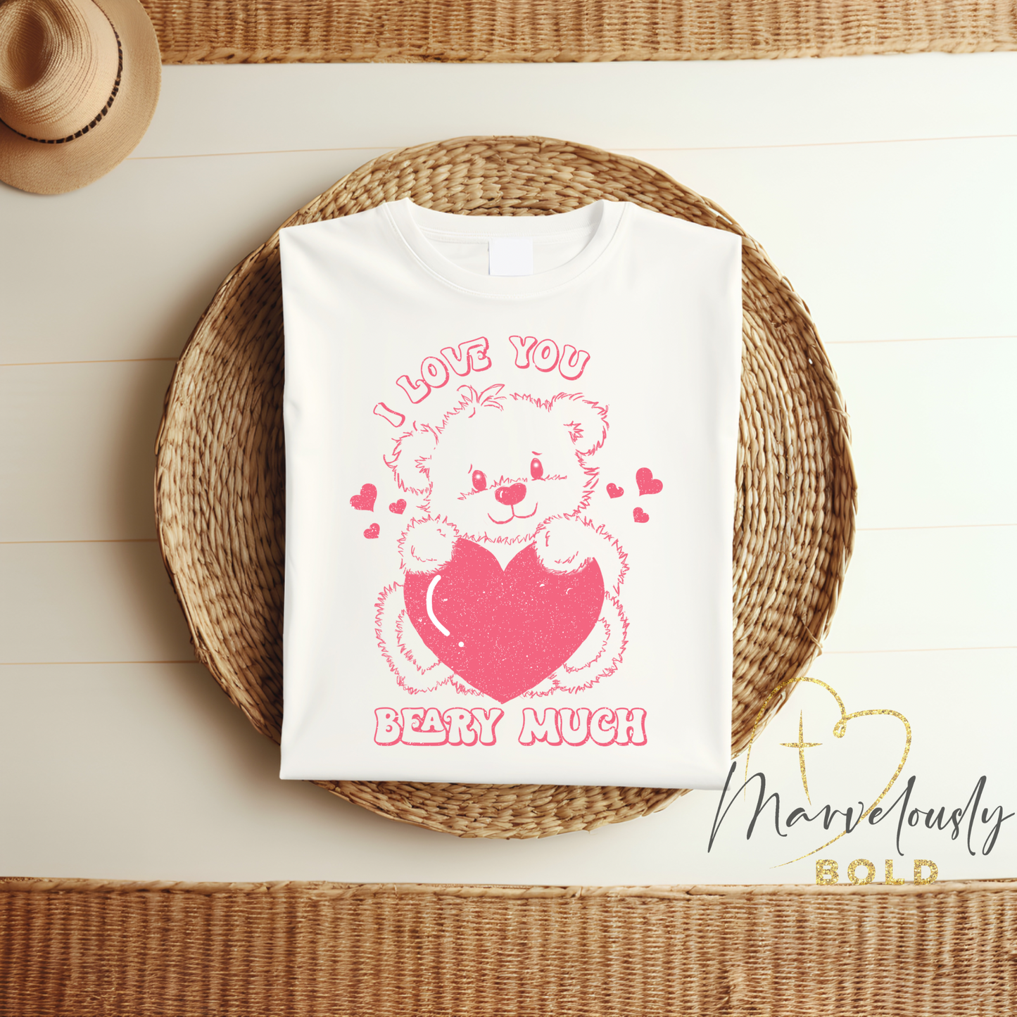 I Love You Berry Much Teddy DTF Print