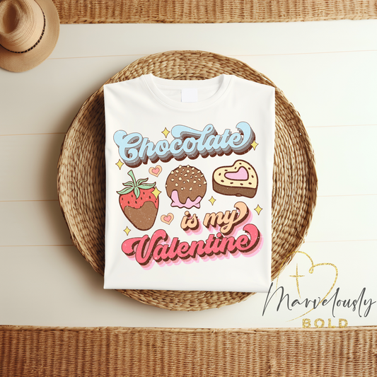 Chocolate is My Valentine (Retro) DTF Print