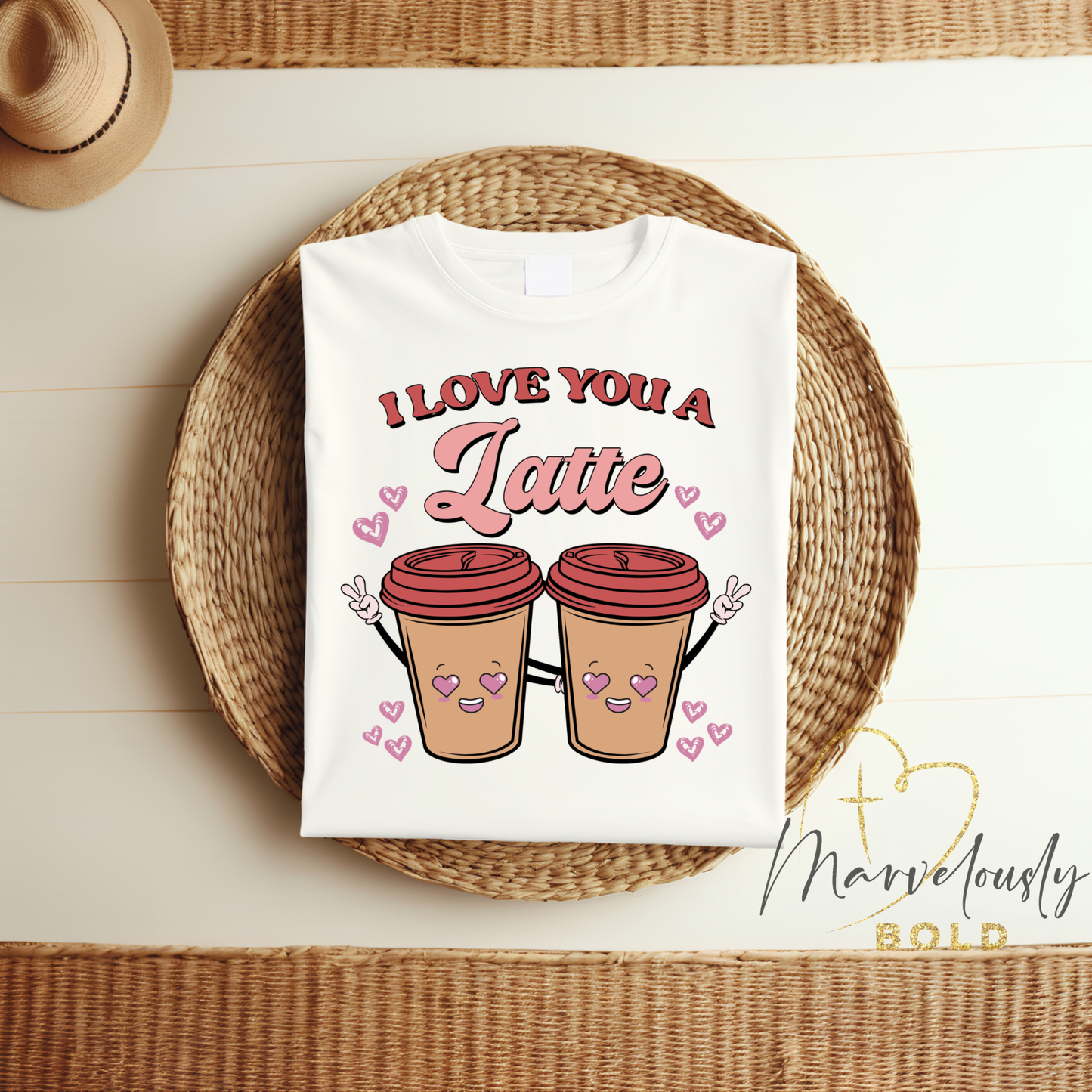 I Love You A Latte (Retro) DTF Print