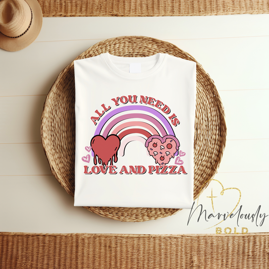 All You Need Is Love and Pizza DTF Print