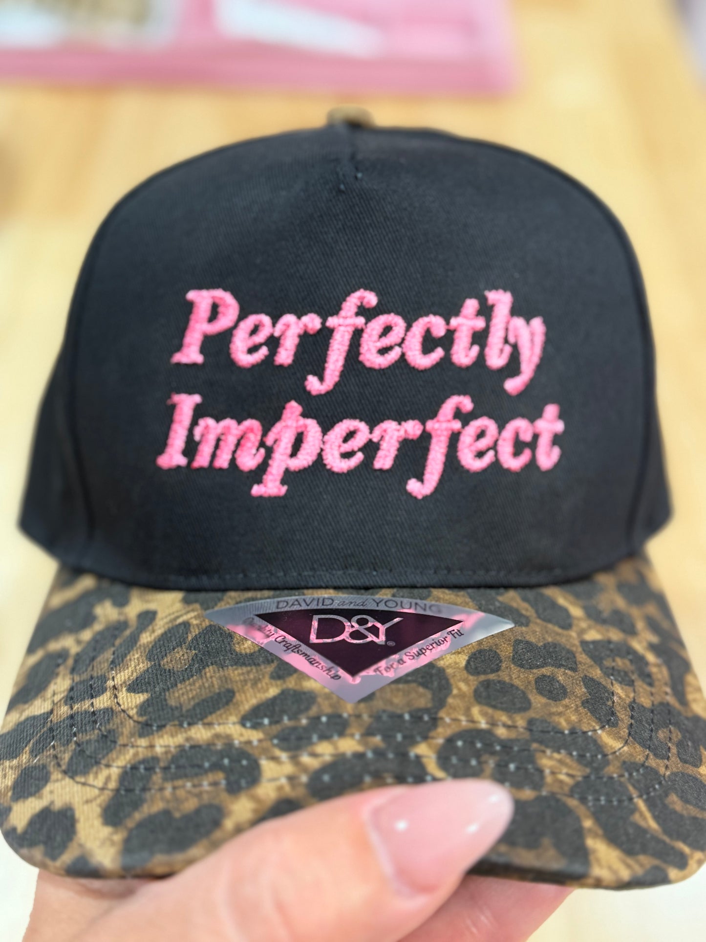 Perfectly Imperfect - Leopard Print  Embroidered Trucker Hat