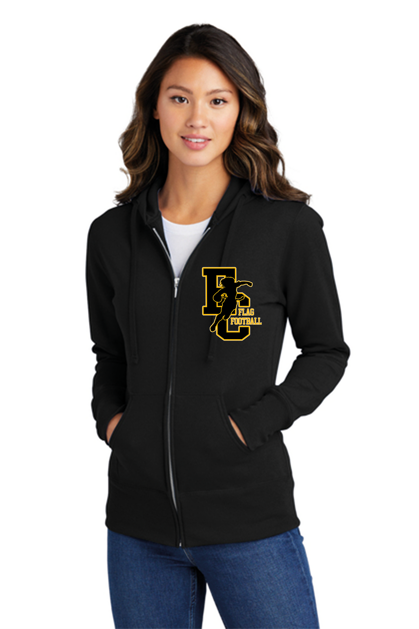El Capitan Port & Co Women's Core Fleece Full-Zip Hooded Sweatshirt