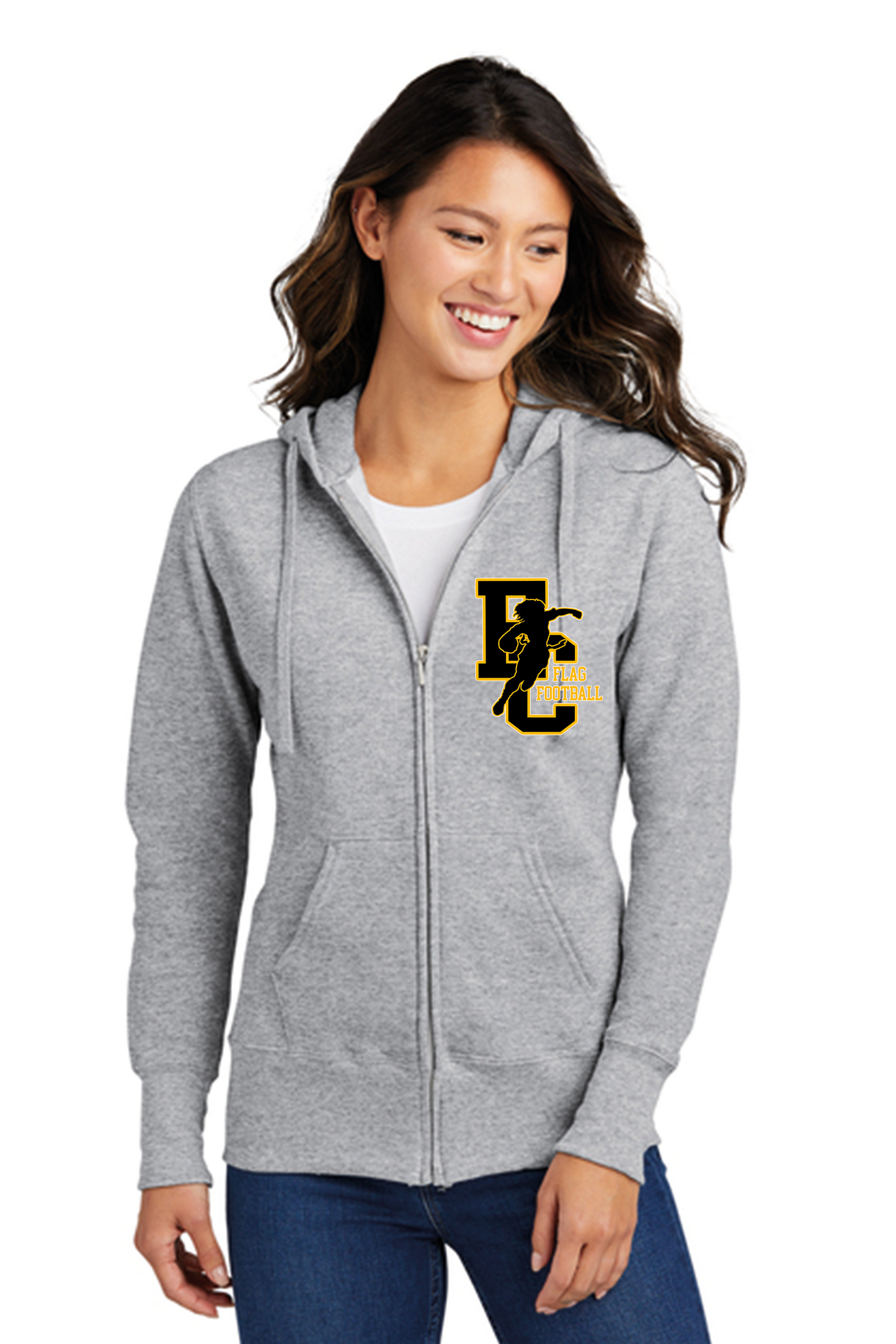 El Capitan Port & Co Women's Core Fleece Full-Zip Hooded Sweatshirt