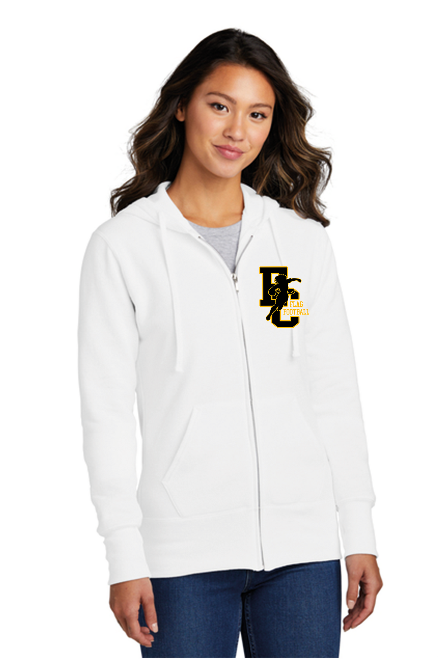 El Capitan Port & Co Women's Core Fleece Full-Zip Hooded Sweatshirt