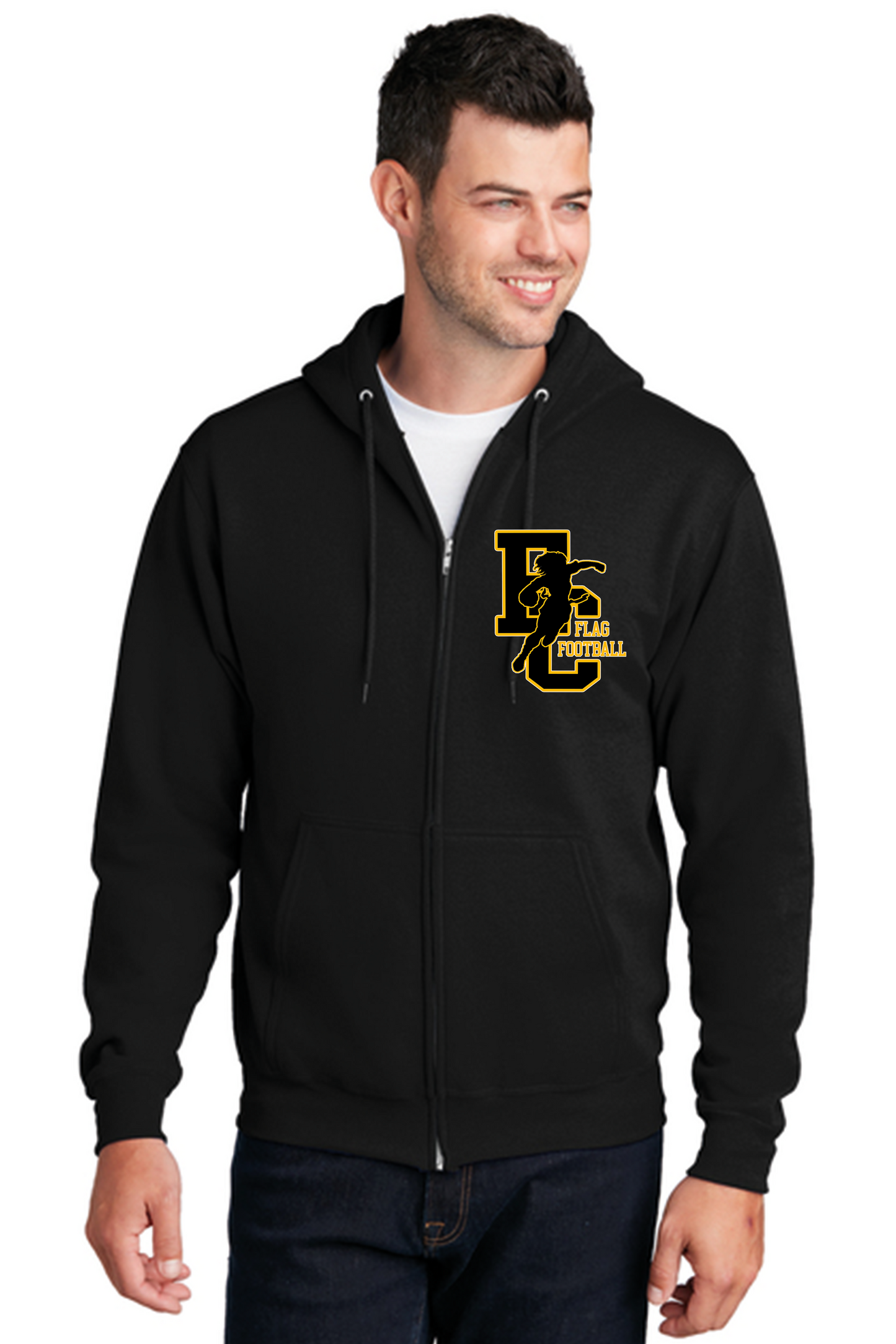 El Capitan Port & Co Core Fleece Full-Zip Hooded Sweatshirt