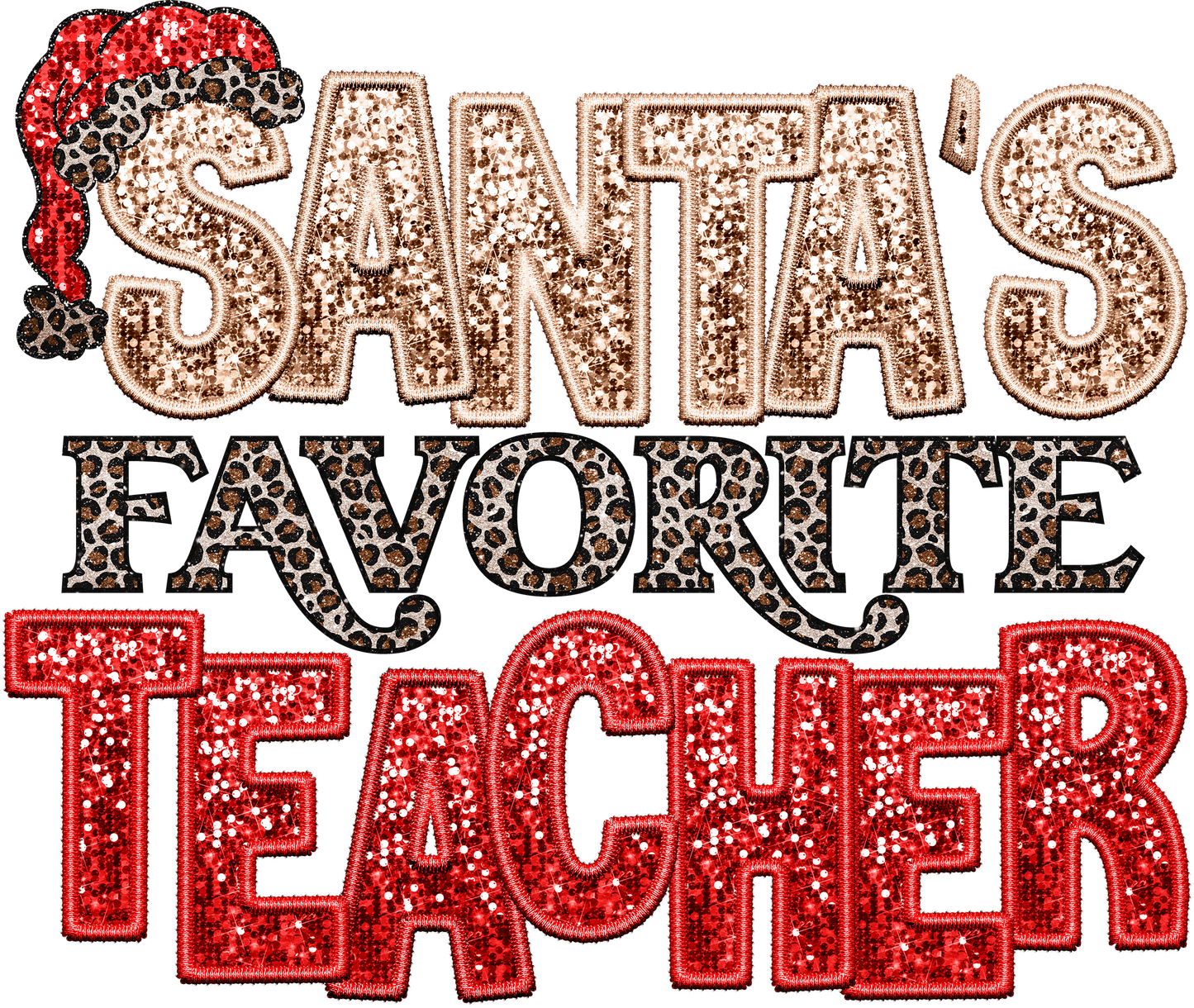 Santa's Favorite Teacher DTF Print