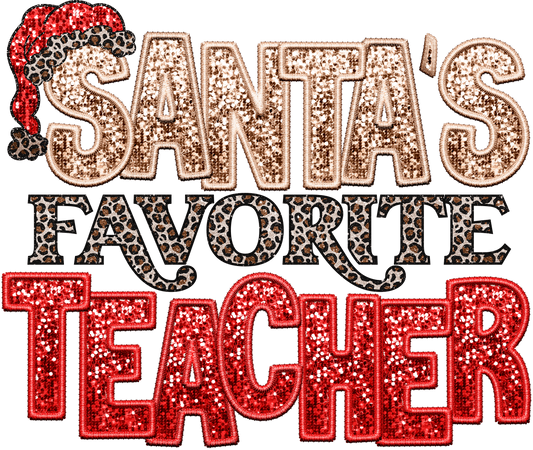 Santa's Favorite Teacher DTF Print