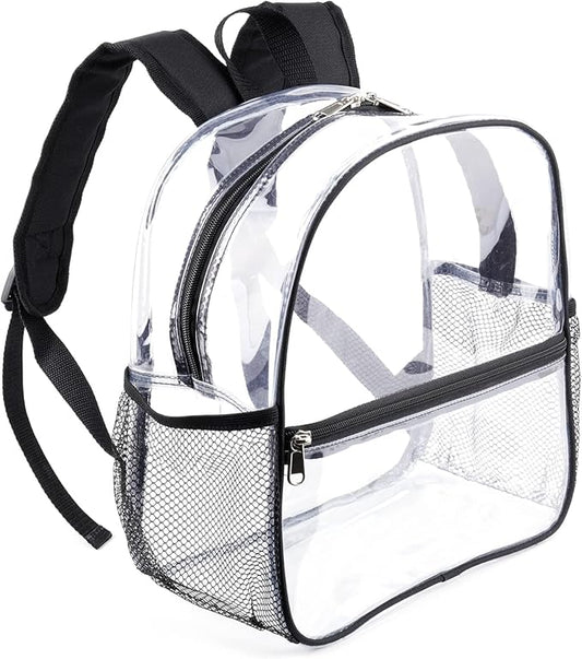 Clear Stadium Backpack 12x6x12 for Women Black