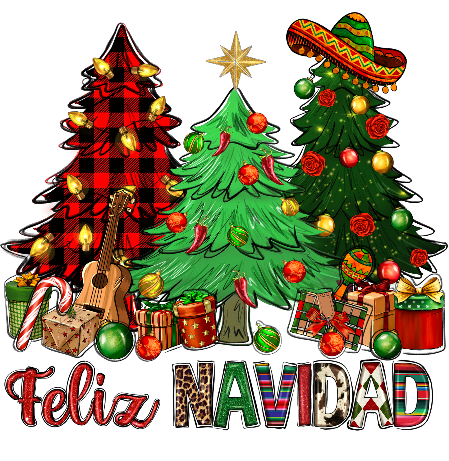 Feliz Navidad DTF Print