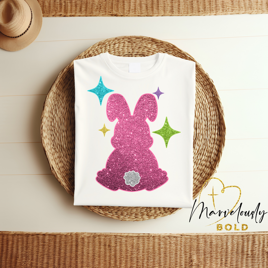 Glitter Bunny DTF Print