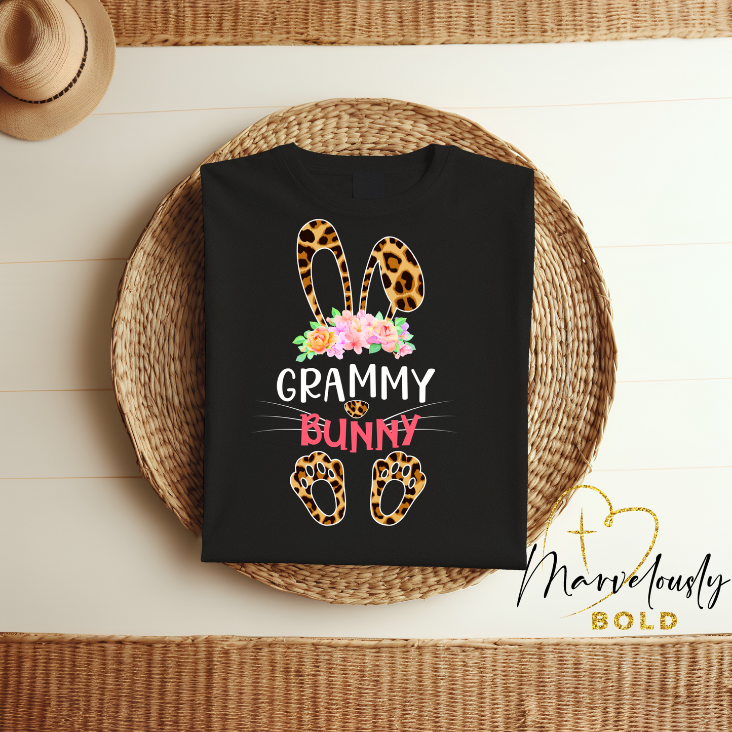 Leopard Grammy Bunny DTF Print