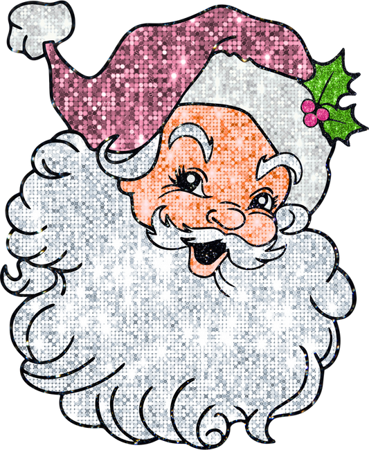 Retro (Pink) Santa DTF Print