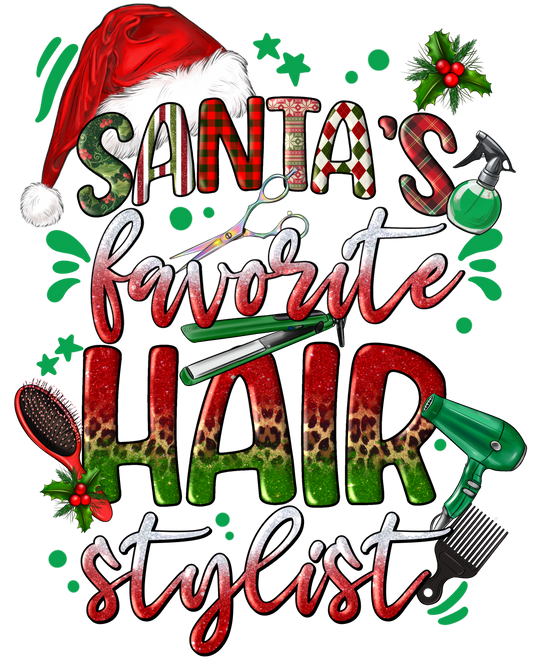 Santa's Favorite Hairstylist DTF Print