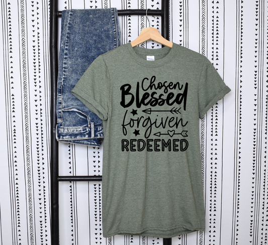 Chosen blessed forgiven redeemed